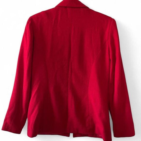 Vintage made in USA Hilliard & Hansen vibrant true red 100% wool full zip jacket - Picture 2 of 3